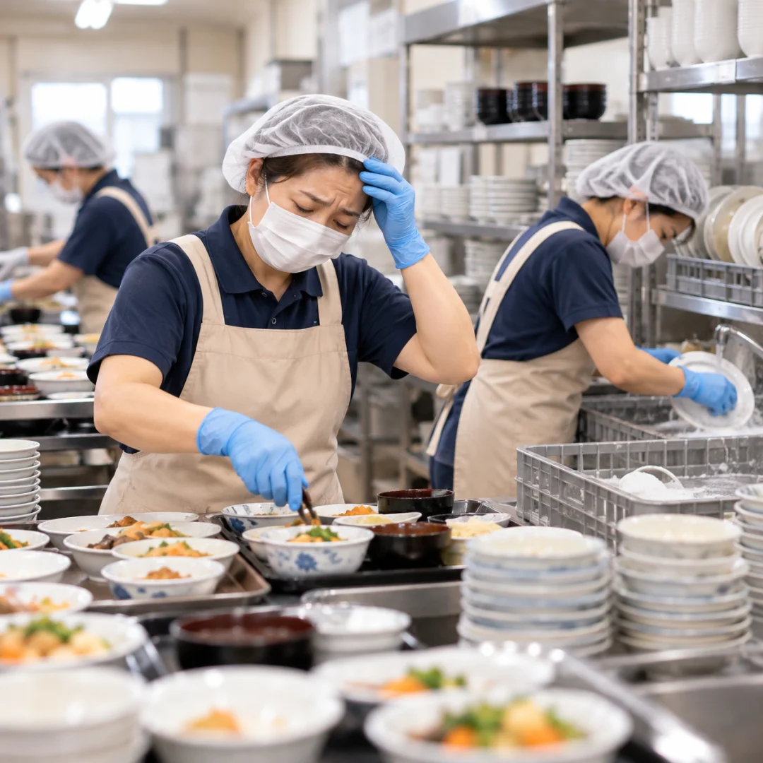 毎日の盛付や食器 洗いで現場が疲弊する