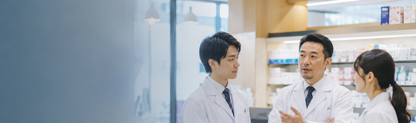 社長に判断が集中する組織から
各店舗が自ら考え、動く組織へ<span class="underline">複数店舗薬局向け
マネジメント研修
</span>