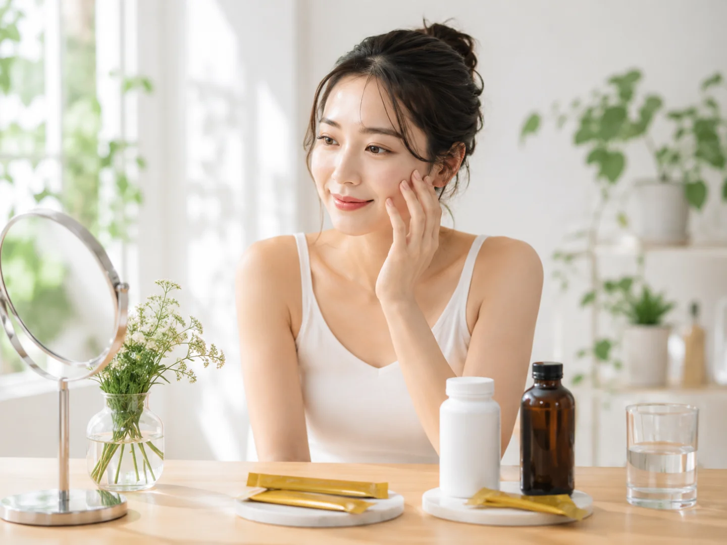 健ビタミンC、ビタミンE、ビオチンなどの副原料を組み合わせ、美容や日々のウェルネスを意識した商品企画に対応します。