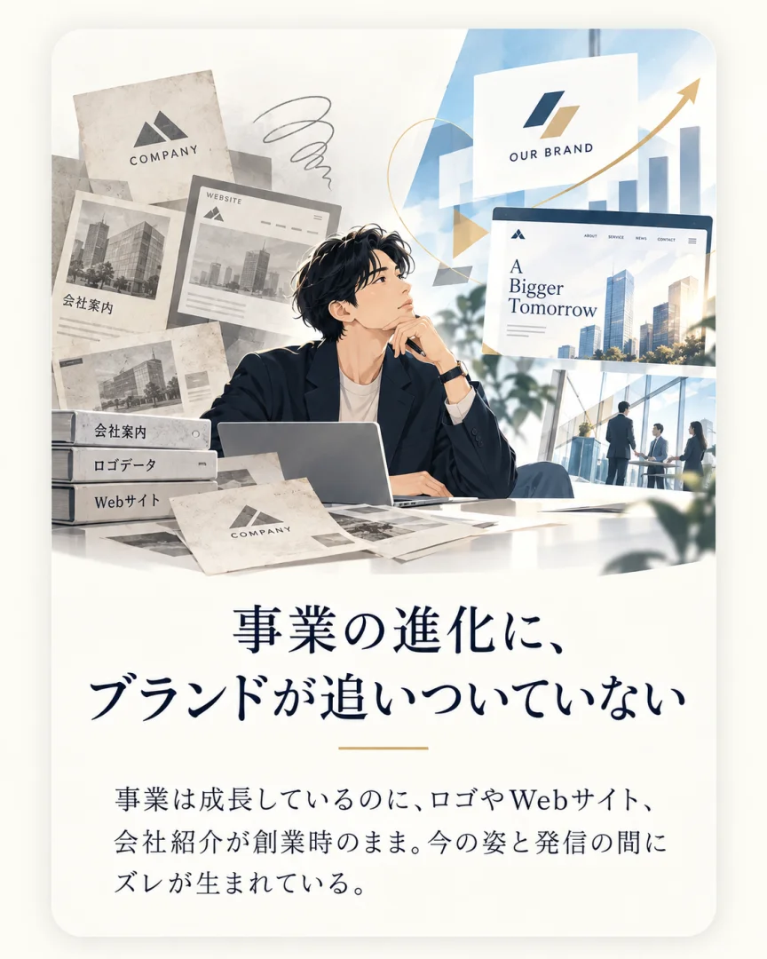 昔作ったロゴやWebが 今の事業と合わない