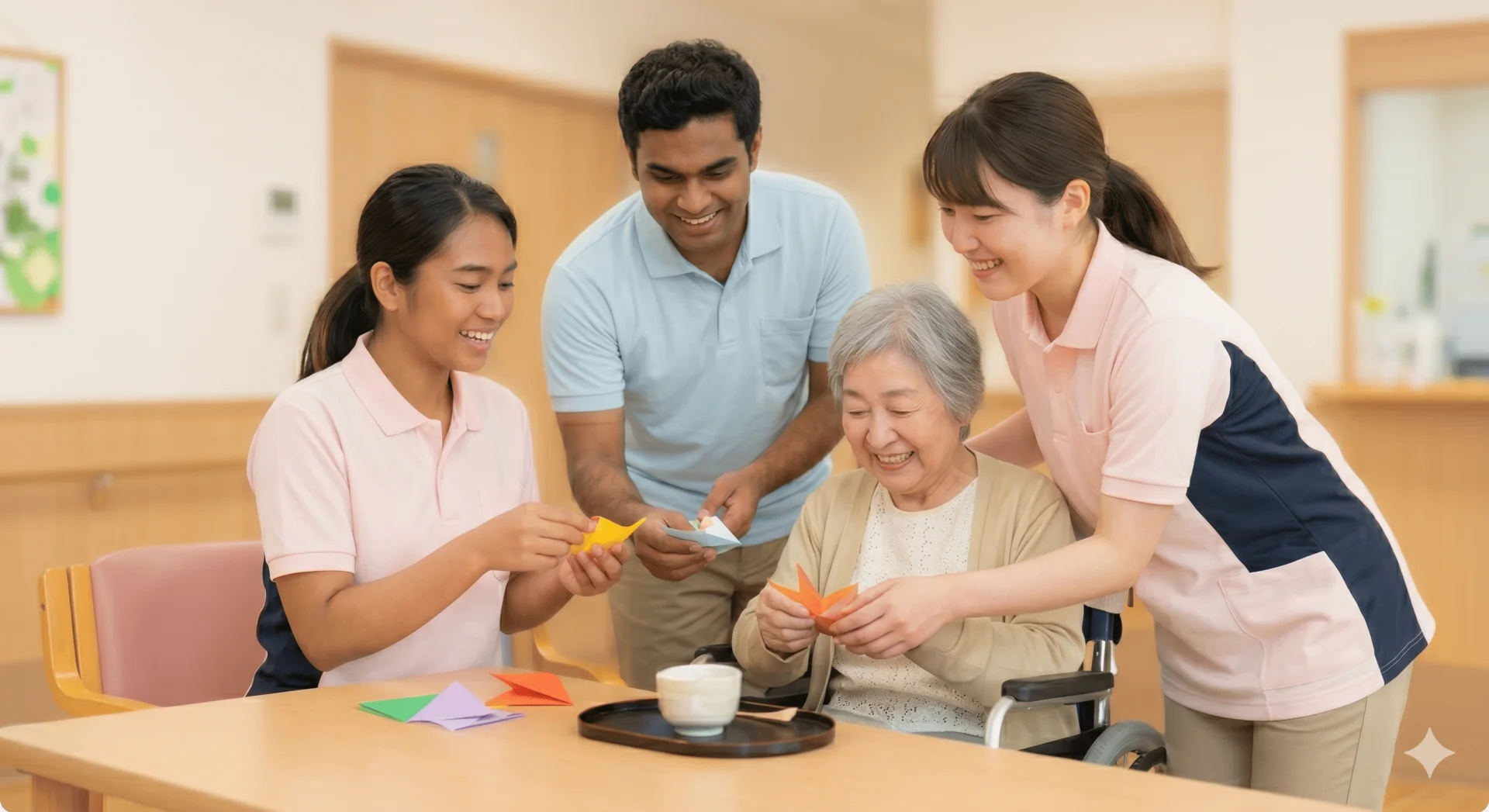 2011年から続く、安心の実績<span class="blueBack">中小規模介護施設特化</span><span class="underline">外国人材の採用・定着・キャリアパス支援</span>