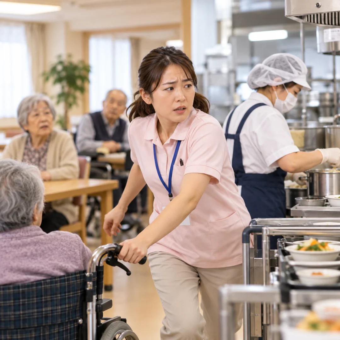 急な欠員への対応により 介護業務が止まる
